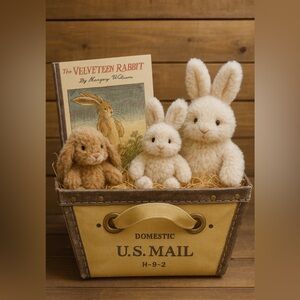 Vintage-Inspired Postal Canvas Storage Bin DOMESTIC U.S. MAIL Gift Cubby Basket